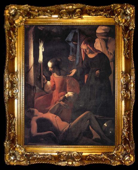 framed  Georges de La Tour Die Auffindung der Leiche des Hl.Sebastian, ta009-2